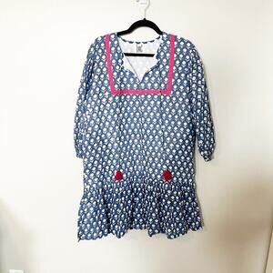 The monogram corner TMC‎ cotton ethical wear blue floral dress large